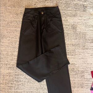 Straight leg faux Leather pants